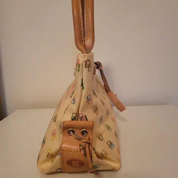 Flawed Dooney & Bourke Vintage Y2K Rainbow Logo Canvas Satchel - Picture 3 of 8